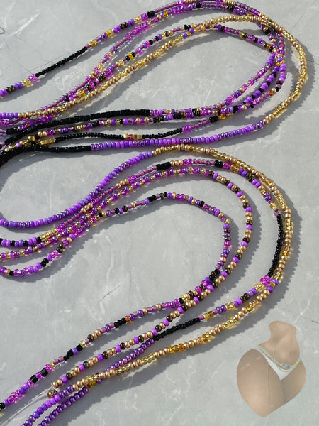 Purple Waistbeads ~Spiritual and Mental Awareness~ – Bliss Waist Ice Beads